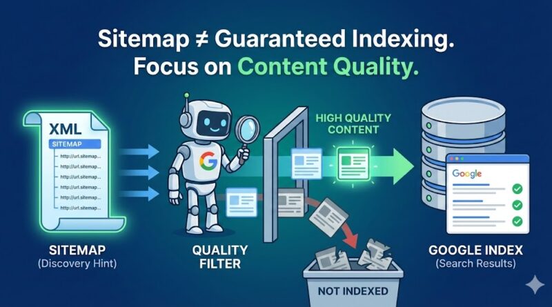 サイトマップに記載されたコンテンツが必ずしもインデックスされるとは限らない