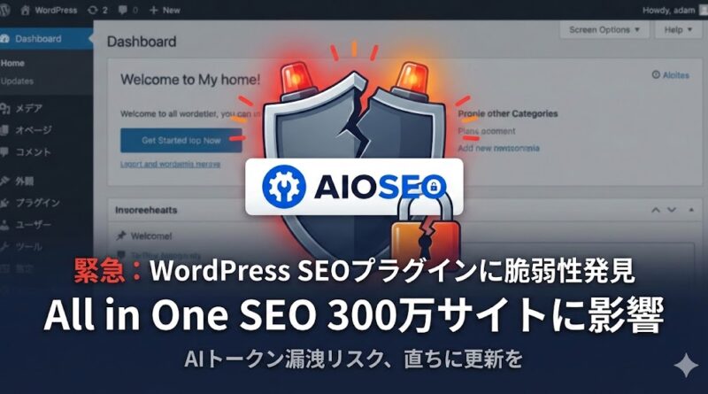All in One SEOの脆弱性によりAIトークン漏洩のリスク